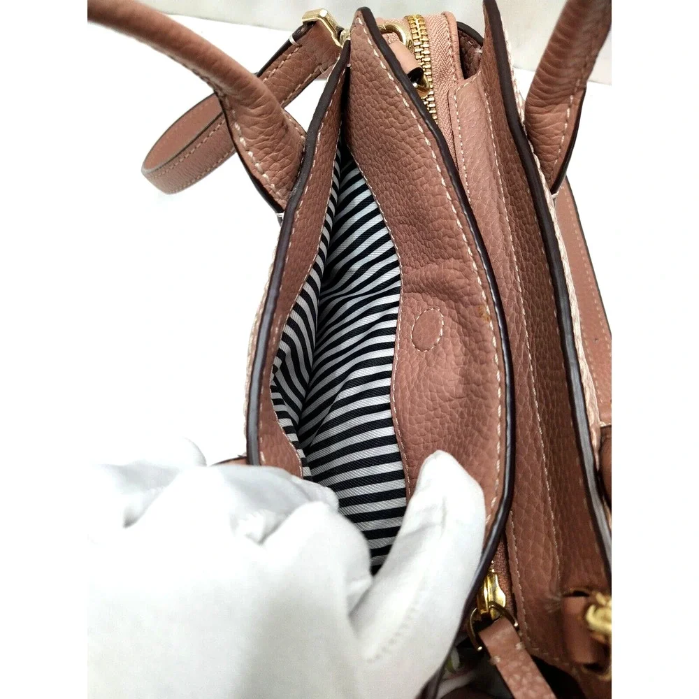 Kate Spade New York Dunne Lane Lake Nude Pebbled Leather Top Handle Satchel Bag